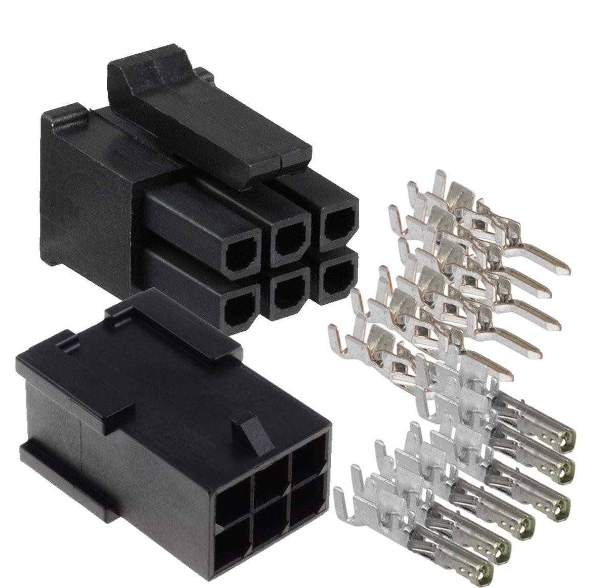 Molex Micro-Fit 3.0™ Dual Row (6 Circuits) Male & Female Receptacle Plug, w/Terminal sockets, (Pack of 3 Complete Set)