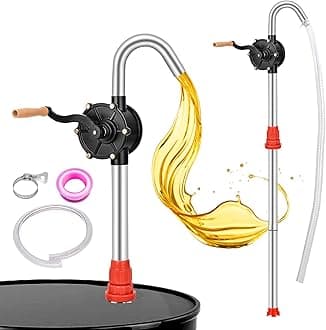 55 Gallon Drum Pump - Heavy Duty Manual Barrel Pump for 15-55 Gallon Drums, Transfers Motor Oil, Heating Oil & Transmission Fluid