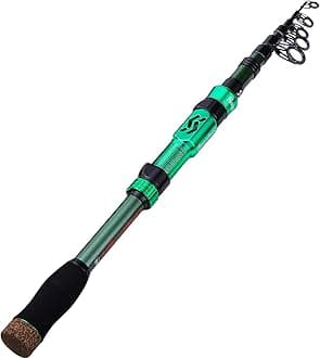 Sougayilang Telescopic Fishing Rod - 24 Ton Carbon Fiber,CNC Machined Reel Seat, Comfortable EVA Handle, Travel Fishing Rod for Bass Trout Fishing