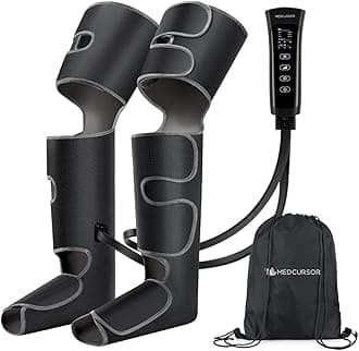 Air Compression Leg Massager, Foot Massager for Circulation and Pain Relief, 3 Intensities, 3 Vibration Functions, 6 Modes, 3-in-1 Leg Massage Machine, Gift for Mom, Dad