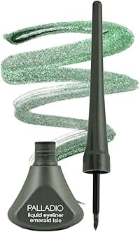 Liquid Eyeliner, Highly Pigmented and Waterproof, For Intense Eye Definition, Smear-proof Eyeliner Liquid, Includes Easy Grip Wand and Felt Tip Applicator, Emerald Isle