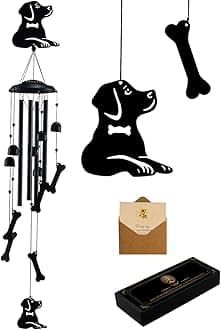Dog Wind Chimes for Outside, Metal Windchimes Outdoors Clearance with 4 Aluminum Tubes, Garden Patio Yard Home Decor, Dog Gifts for Pet Lovers Women Men Mom Grandma, Unique Festival Birthday Gift