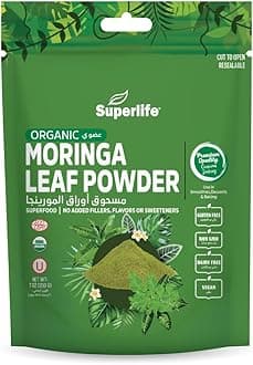 Superlife Organic Moringa Leaf Powder | Supports The Skin's Immune Health | Helps To Improve Moderate Mood | No Added Fillers, Flavors Or Sweetness | Gluten-Free | Dairy-Free | 200 Grams