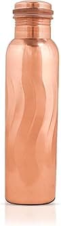 Copper Water Bottle For Drinking Pure Copper Bottle 1000 ml Copper Vessel With Carrying Bag For Sports, Yoga, Ayurvedic Copper Bottle for Gym,Office,Hiking - Pack of 2, (Natural Curve Bottle)