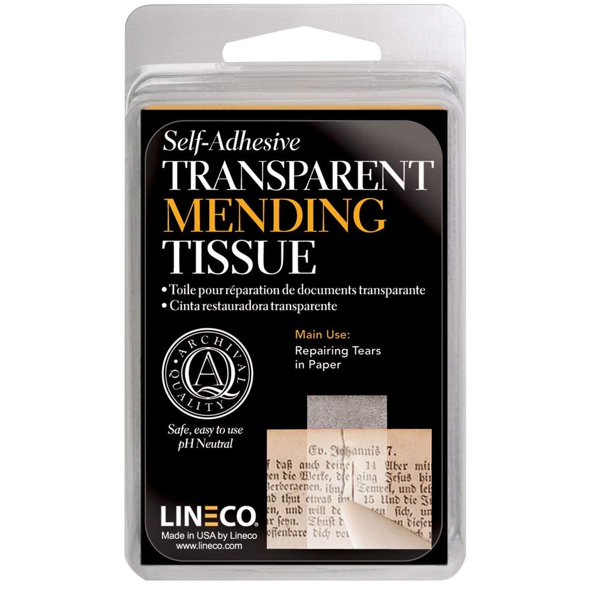 Self-Adhesive Book Mending Tissue-Transparent .5" X12'