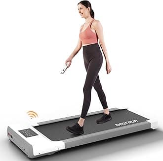 DeerRun 2025 Upgrade Walking Pad, Smart Under Desk Treadmill for Home Office, No-Assembly Treadmills with APP and Remote Control, LED Display, 2.5 HP Quiet Walking Jogging Machine, 300 lbs Capacity