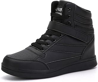 Womens High Top Sneakers with Hidden Wedge Heel Ankle Support 2 Inch Height Increase 80s Retro Casual Boots