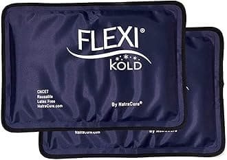 - 2 FlexiKold Gel Ice Packs - Ice Packs for Injuries Reusable, Back Pain Relief, Knee Ice Pack Wrap, After Surgery, Ice Pack for Knee - 6303-COLD-2PK by NatraCure - Medium – 2PK