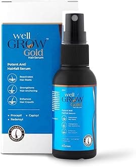 Brinton WellGrow Gold Hair Serum with 3% Redensyl, 5% Capixyl & 2% Procapil | Lightweight, Non-Greasy Formula | Supports Hair Regrowth, Control Hair Fall | For Men & Women | 30 ml