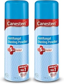 Canesten Dusting Antifungal Powder Relief from Skin Irritation Prickly Heat Redness Itching Fungal Infection, 100g (Pack Of 2)