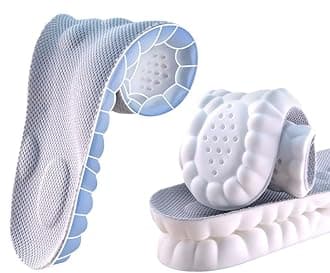 Insoles for Women Man,Cloud Soles for Men Women,4D Cloud Soles for Men,Anti Fatigue, Shock Absorption, Foot Pain Relief (Gray, M)