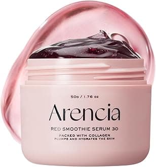 Arencia Overnight Red Smoothie Face Serum, Glowing & Soothing with 30% red collagen, Niacinamide, Peptide, Vitamin E