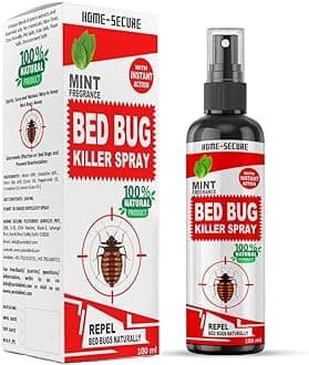Home-Secure bed bug Killer Spray | Powerfull Herbal bed bug Spray with Instant Action, Long Lasting Protection | Organic Chemical-free bedbug repellent for home 100ml