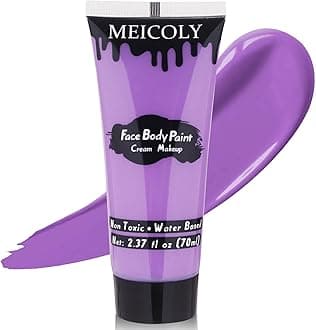 Cream Light Purple Face Body Paint,2.37Oz Large Tube Water Based Full Body Paint for Adults and Kids,Lavender Violet Face Paint for Halloween Stage SFX Special Effects Ursula Cosplay Makeup
