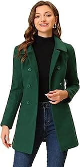 Women's Peter Pan Collar Double Breasted Winter Long Trench Pea Coat