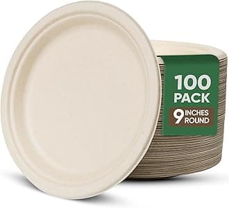 9 Inches Paper Plates - Brown