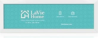 LaVie Home 8x24 Picture Frame White, Panoramic Picture Frame for Wall Decoration, Classic Black Minimalist Style Suitable for Decorating Houses, Offices, Hotels（1 Pack）