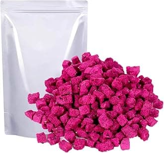 Mkostlich Freeze-dried Dragon Fruit, 3.52oz/100g Diced Dragon Fruit with 1 Ingredients, No Sugar Added, Dragonfruits Cube for Drink, Dried Dragon Fruit Snack (Pack of 1)