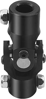 BUYMACHINERYPARTS 3/4" Round x 5/8-36 Spline Black Steering Universal Joint Single U Joint Shaft