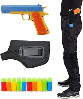 Kid Toy Gun, Colt 1911 Toy Gun with Rubber Bullet Pistol - Unique Gift Intended for Fun,M1911 Toy Guns for Boys (Blue+Holster)