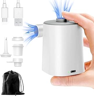 Mini Air Pump for Inflatables Portable, Electric Type-C Rechargeable Quickly Inflate Deflate for Pool Floats Air Mattress Swimming Ring Vacuum Storage Bags