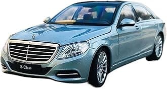 WHYMIRRJ Diecast 1:24 For Mercedes Benz S500 Scale Alloy Car Models Simulation Pre-built Vehicle Model Collection Souvenirs Present(Blue)