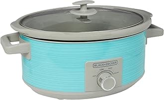 7-Quart Slow Cooker, SC2007D, Lid Holder, 3 Heat Settings, Extra Large Handles, Dishwasher Safe, Teal