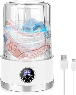 Underwear Washing Machine | Rechargeable Mini Portable Washing Machine with 3000mah | Compact Deep Cleans Underwear, Baby Clothes | Lightweight for Apartment, Dorm, Hotel, RV, Travel & Camping