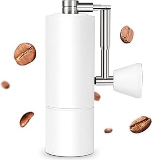 TIMEMORE Chestnut C3 PRO Manual Coffee Grinder, Stainless Steel Conical Burr Coffee Grinder, Hand Coffee Grinder with Foldable Handle and Adjustable Setting, for Espresso to French Press - White