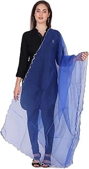 Traditions BazaarWomen's Organza Fabric Cut-Work Border Dupatta