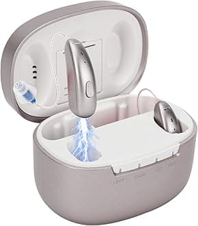 Rechargeable Hearing Aids for Seniors Adults, FSA HSA 16-Channel Digital OTC Hearing Aids Ultralight Invisible with Noise Cancelling, Auto-On/Off, Waterproof-11 Levels Volume Adjustment, Silver