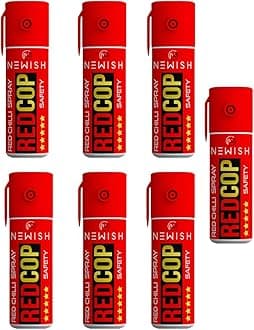 Newish Red Chilli Self Defense Spray 55 ML (Pack of 7) | Pocket-Sized Safety Spray for Women, Men & Travelers | Night Walks, Outdoor Protection, Quick-Action, Non-Lethal, Legal, 15 ft Range