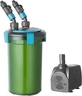 PYPABL 600L/H-1500L/H Aquarium Canister Filter, 7W/8W/15W Fish Tank External Filter, Aquarium Hang on Filter with Biochemical Sponge for 20-650L Fish Tank