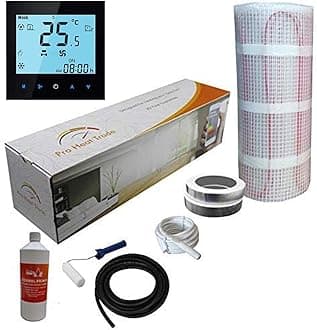 Electric Underfloor Yellow Box Heating kit 150w - 8.0m2 - Black WiFi Thermostat