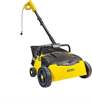 Roll & Comb Corded Artificial Grass Sweeper, Electric Grass Rake for Artificial Grass, Cool Gardening Gift, 25 Liter Leaf Collector, Model 302e, 20 lbs.