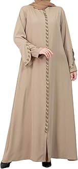 Women's Abaya Long Sleeve Open Quarry Floor Length Zipper Floor Length Turkish Islamic Fashion