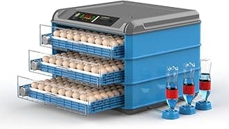 Automatic Egg Incubator, Digital Hatching Eggs with Fully Automatic Turner, Poultry Hatching Machine with Humidity Control, for Hatching Chicken Duck Quail Bird Eggs,192Eggs