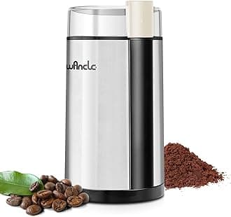 Coffee Grinder, Wancle Electric Coffee Grinder, Quiet Spice Grinder, One Touch Coffee Mill for Beans, Spices and More, with Clean Brush (Black+Stainless Steel+Milky White)