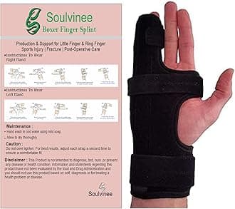 Boxer Finger Splint - Metacarpal Finger Splint Right Removable Splint for Boxer�s Fracture - Little and Ring Finger Protection - Fits Left or Right Hand Brace (Small,Neoprene)