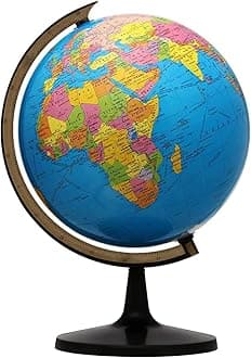 GLOBE DADDY Educational Detailed World Globe with Plastic Stand for Kids & Adults Learning Geography/Upsc Aspirants/Desktop and Table Globe - Height 10 Inch