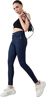 Miss Chase Women's Skinny Fit High/Mid Rise Regular Length Stretchable Denim Jeans (MCSS21DEN99-38-323-32, Space Blue, 32)