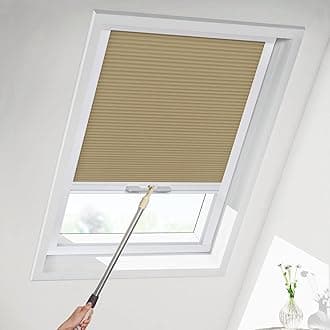 MiLin Skylight Shades Cellular Blinds for Windows Cordless Skylight Blinds Suitable for Roof Inclined Plane Room Windows Custom Cut to Size (Light Filtering Coffee)