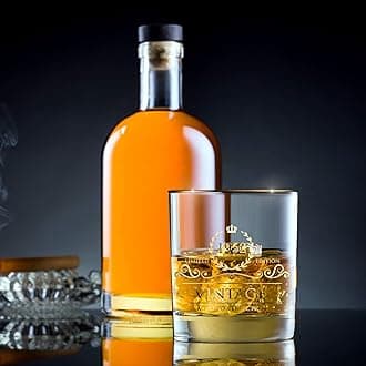 Birthday/ for Men/Dad/Son, Vintage Unfading 24K Gold Hand Crafted Old Fashioned Whiskey Glasses, Perfect for Gift and Home Use - 10 oz Bourbon Scotch, Party Decorations