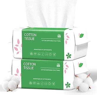 Cayxenful Disposable Face Towel, 200 Count Biodegradable Face Clean Towels, for Washing Soft Cotton Dry Wipes Facial Cloths Towelettes for Washing and Drying, Facial Tissue for Cleansing