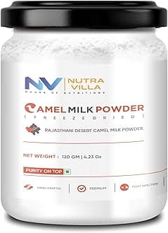 Nutravilla Camel Milk Powder | Gluten Free No Additives No Preservatives | High In Calcium, Iron And Vitamin C | 120 Grams