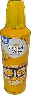 Generic Cheese Wow - Easy Cheese Spray Can - Cheddar Cheese – One (1) 8oz Can – Crackers Sandwich Snack – On the Go Pasteurized Cheese