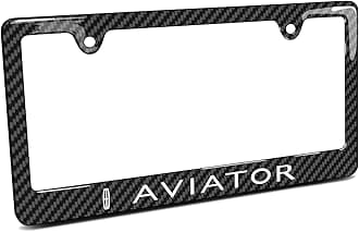 iPick Image for Lincoln Aviator Black Carbon Fiber Look ABS Plastic License Plate Frame