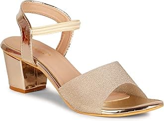 - Women's Sequins Block Heels Fashion Sandals for Women & Girls latest Collection & Stylish ComfortableAB35.