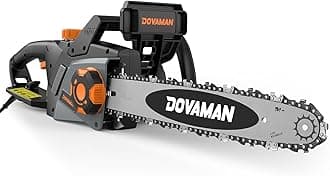 DOVAMAN 2400W Electric Chainsaw, One-Step Tool-Free Tensioning, 16 Inch Oregon Bar and Chain, 15m/s Speed, 6m Power Cable, Auto Lubrication, Powerful Chainsaw with Two Chains - DCS01A