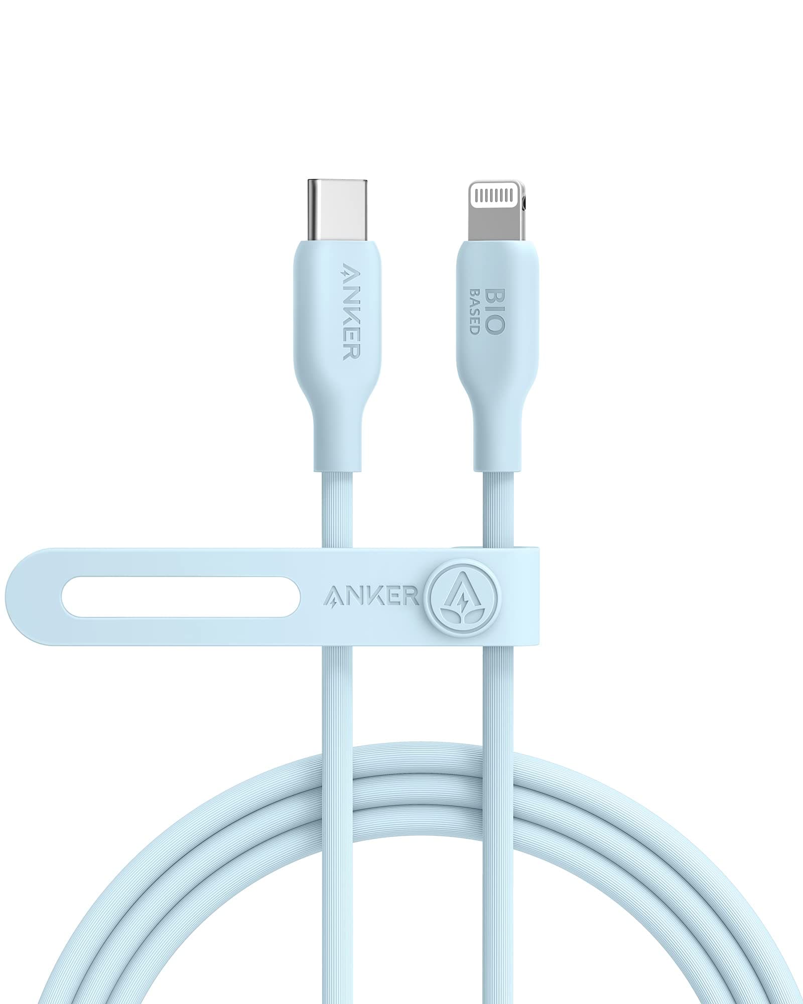 Anker USB-C to Lightning Cable, 541 Cable (Misty Blue, 6ft), MFi Certified, Bio-Based Fast Charging Cable for iPhone 14 14pro 14pro Max 13 13 Pro 12 11 X XS XR 8 Plus (Charger Not Included)